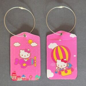 **3/$15** Hello Kitty Luggage Tags 2 Pack Suitcase ID Pink Cute for Travel